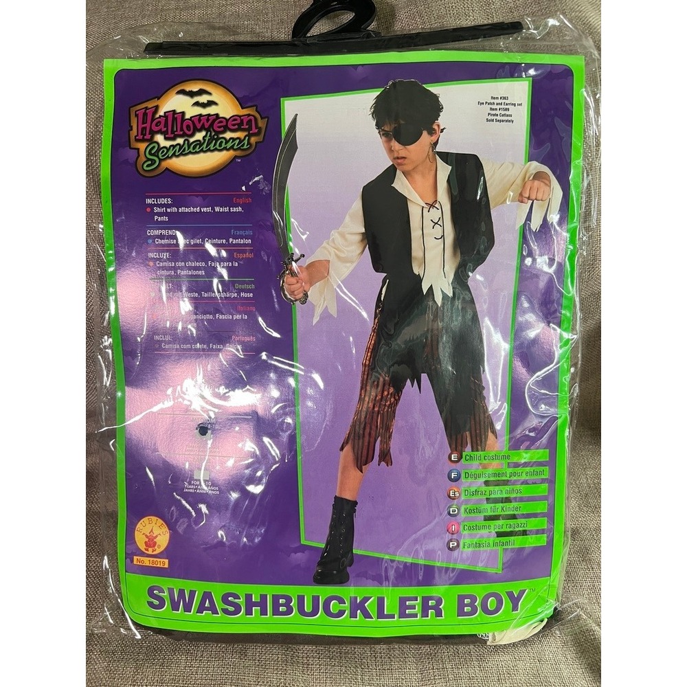 Swashbuckler Boy Pirate Costume Child Halloween Shirt Sash Pants Set Lost Boy